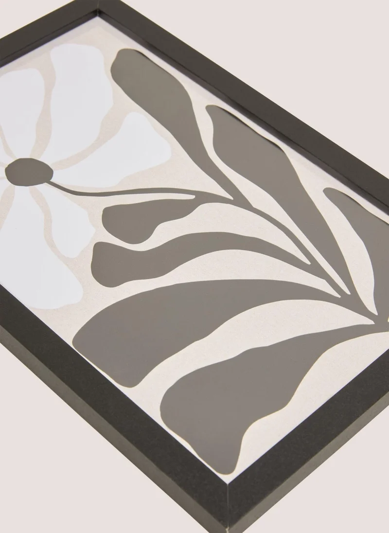 Matalan White One Flower Wall Art Black